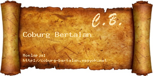 Coburg Bertalan névjegykártya